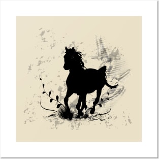 Horse silhouette Posters and Art